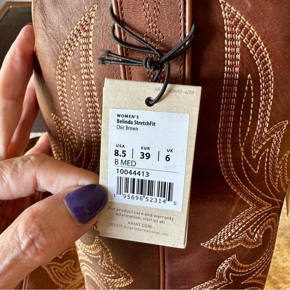 NIB Ariat Belinda StretchFit western boots Chic Brown 8.5M - Picture 8 of 13